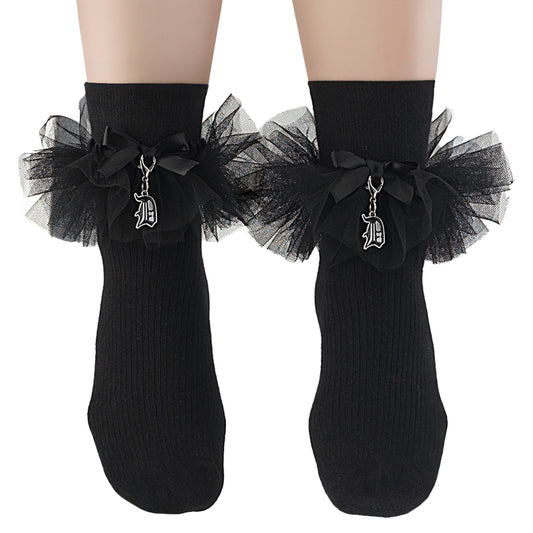 DH-102 Ruffle D Charm Sock