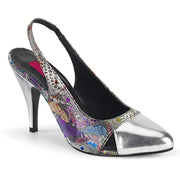 DREAM-405 Multi-Color Snake Print-Silver Metallic Pu CURRENT Pleaser Pink Label US Size (Women's): 9
