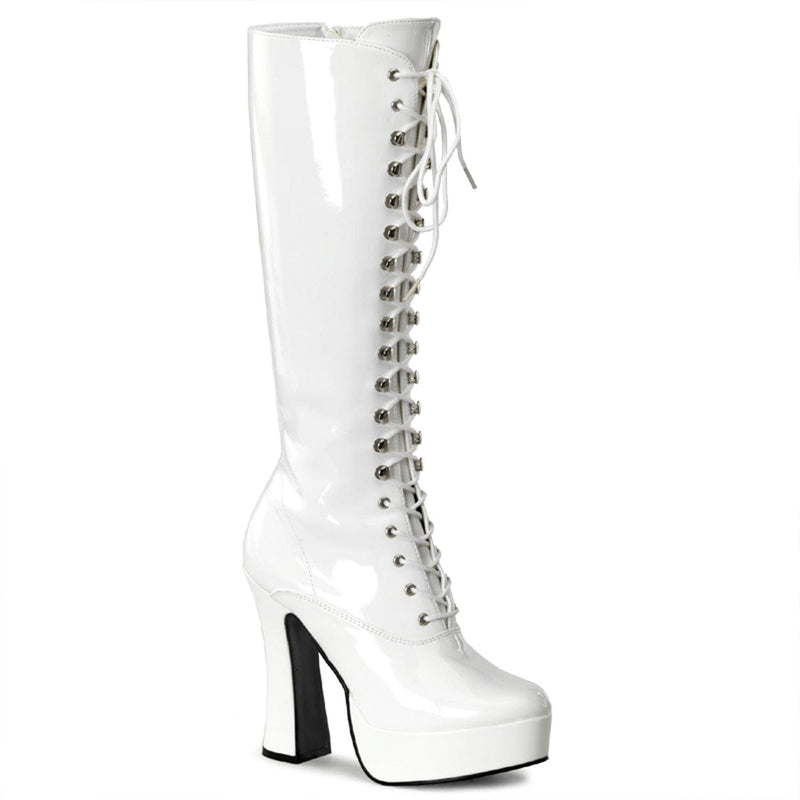 ELECTRA-2020 White Patent Knee Boot Pleaser US Size (Women's): 6