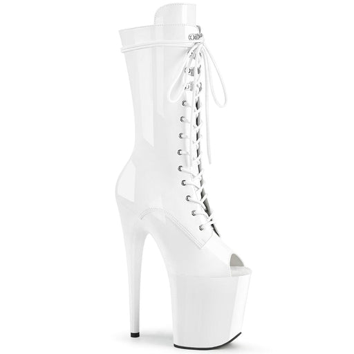 FLAMINGO-1051 White Patent/White Mid-Calf Boot Pleaser US Size (Women's): 5