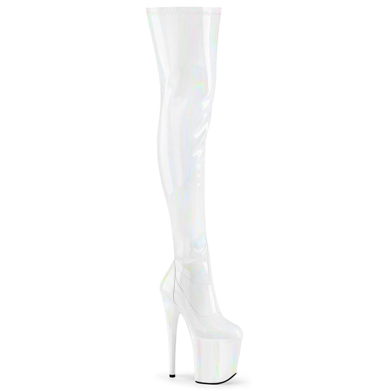 FLAMINGO-3000HWR White Stretch Hologram/White Hologram Pleaser US Size (Women's): 5