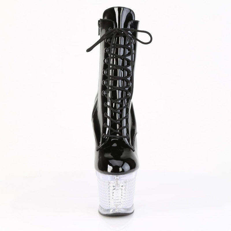 FLASHDANCE-1020SPEC Black/Clear Light-Up Boots Pleaser US Size (Women's): 6