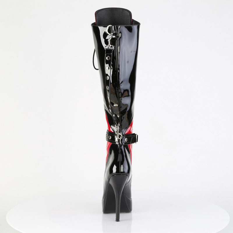 INDULGE-2028 Black-Red Pat Knee Boots Devious US Size (Women's): 6