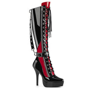 INDULGE-2028 Black-Red Pat Knee Boots Devious US Size (Women's): 6