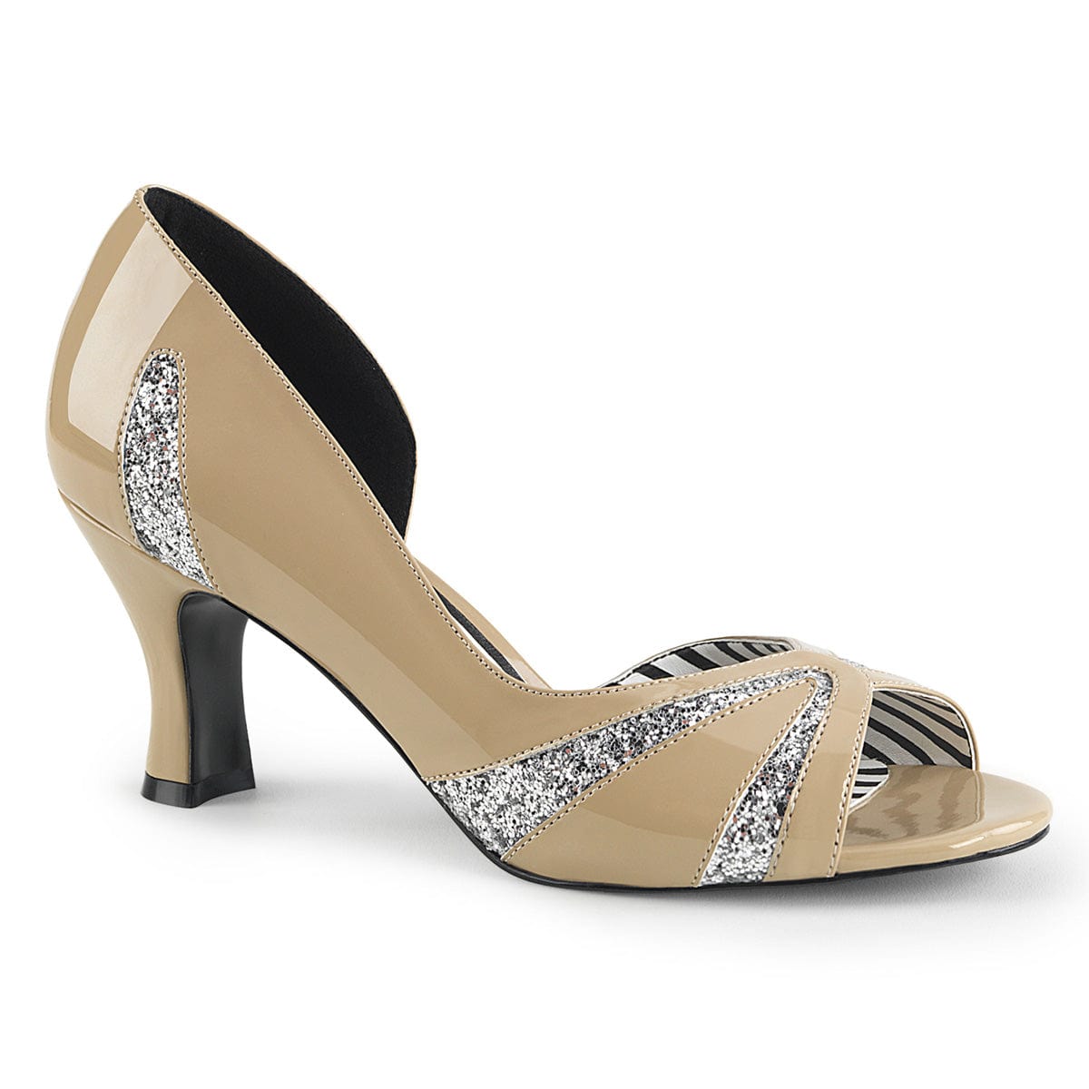 JENNA-03 Cream Patent -Silver Glitter SALE Pleaser Pink Label US Size (Women's): 9