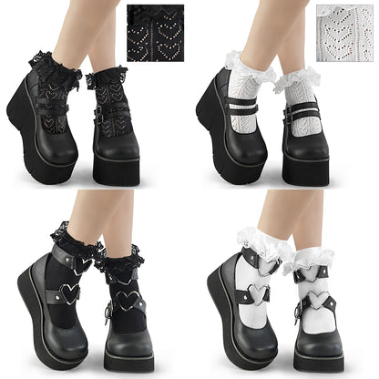 Demonia Ruffle Ankle Socks