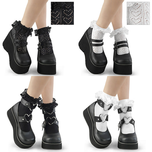 Demonia Ruffle Ankle Socks
