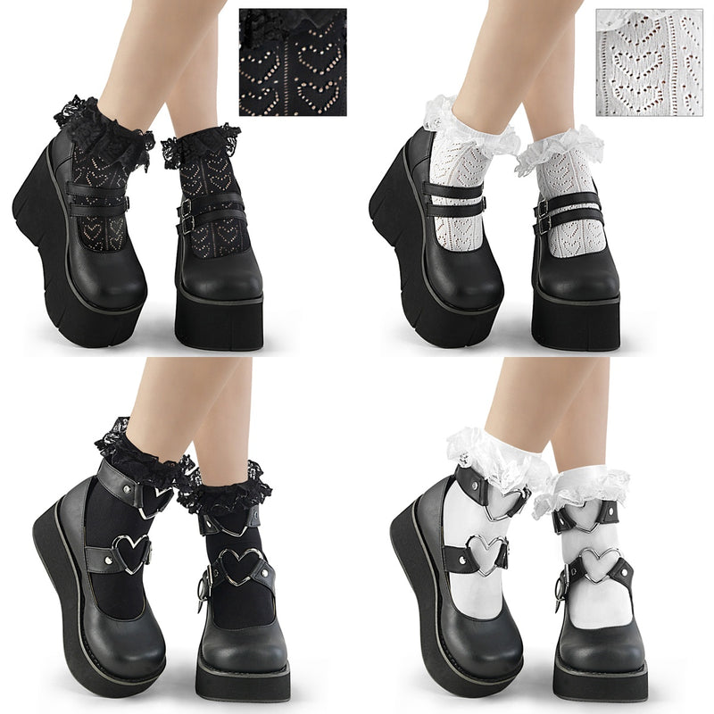 Demonia Ruffle Ankle Socks