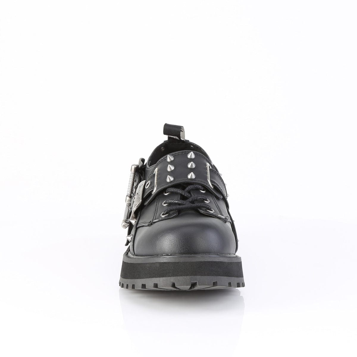 VALOR-38 Black Vegan Leather Unisex Platform Shoes Demonia US Size (Unisex/Men's): 4