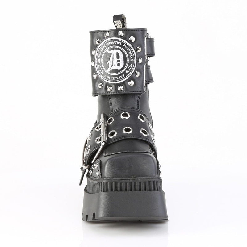 WRATH-58 Black Vegan Leather Ankle Boots Demonia US Size (Women's): 6