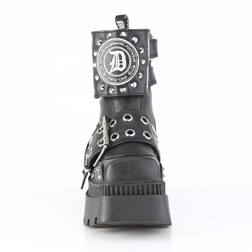 WRATH-58 Black Vegan Leather Ankle Boots Demonia US Size (Women's): 6