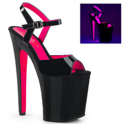 XTREME-809TT Black Patent -Neon Hot Pink/Black Platform Sandal Pleaser US Size (Women's): 5