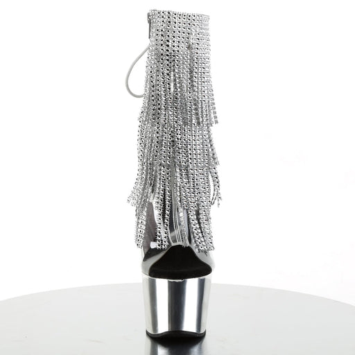 ADORE-1017RSF Clear-Silver/Silver Chrome Ankle Boot Pleaser US Size (Women's): 5