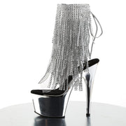 ADORE-1017RSF Clear-Silver/Silver Chrome Ankle Boot Pleaser US Size (Women's): 5