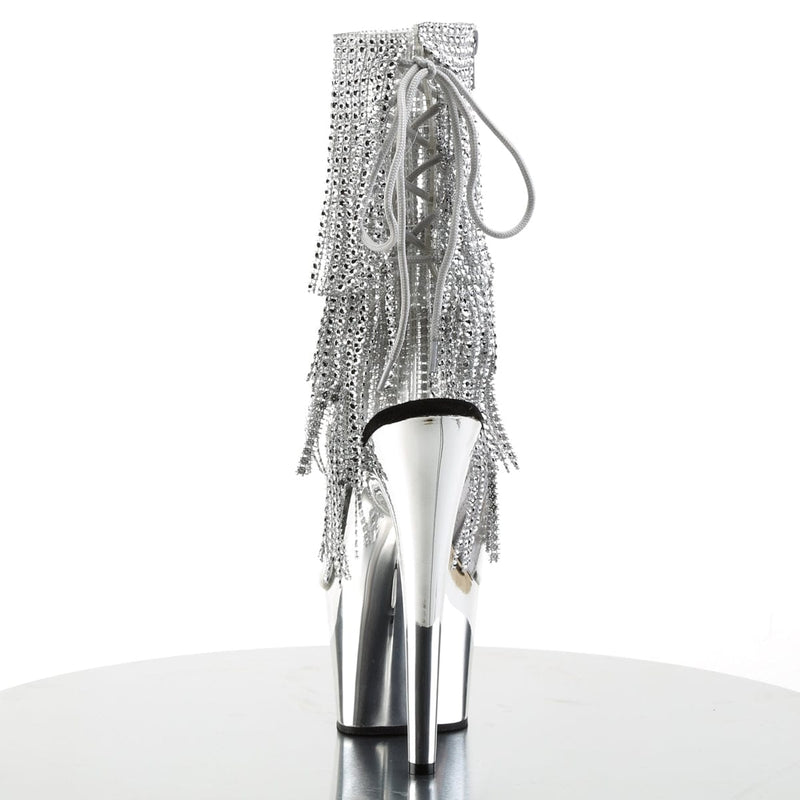 ADORE-1017RSF Clear-Silver/Silver Chrome Ankle Boot Pleaser US Size (Women's): 5