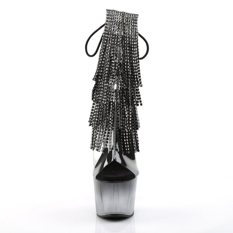 ADORE-1017RSFT Clear-Black/Black Ankle Boot Pleaser US Size (Women's): 5