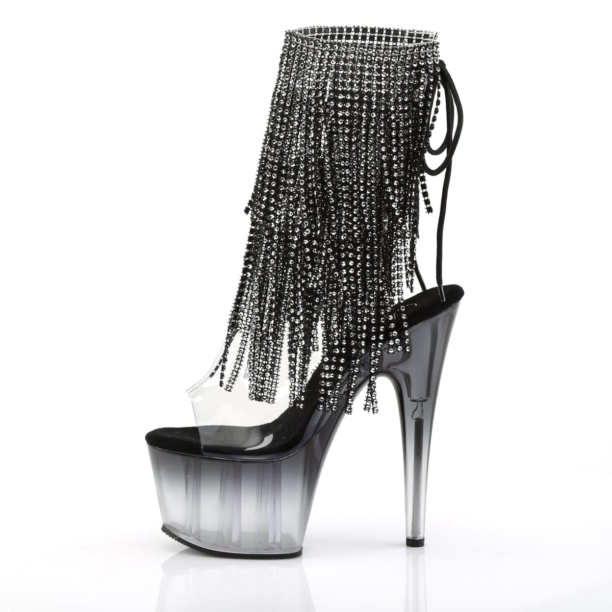 ADORE-1017RSFT Clear-Black/Black Ankle Boot Pleaser US Size (Women's): 5