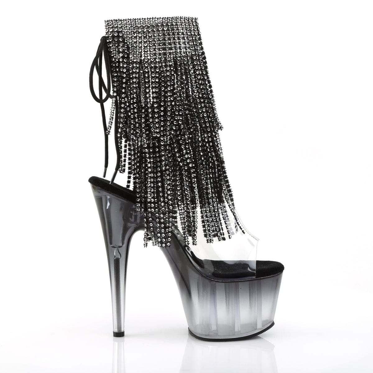 ADORE-1017RSFT Clear-Black/Black Ankle Boot Pleaser US Size (Women's): 5