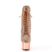 ADORE-1020CHRS Rose Gold Rhinestones/Rose Gold Chrome Ankle Boot Pleaser US Size (Women's): 5