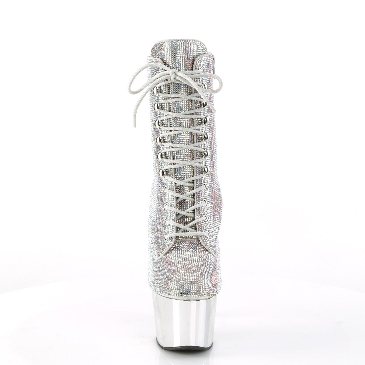 ADORE-1020CHRS Silver Multi Rhinestones/Silver Chrome Ankle Boot Pleaser US Size (Women's): 5