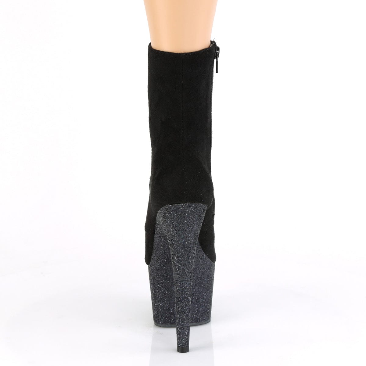 ADORE-1020FSMG Black Faux Suede/Black Multi Mini Glitter Ankle Boot Pleaser US Size (Women's): 5