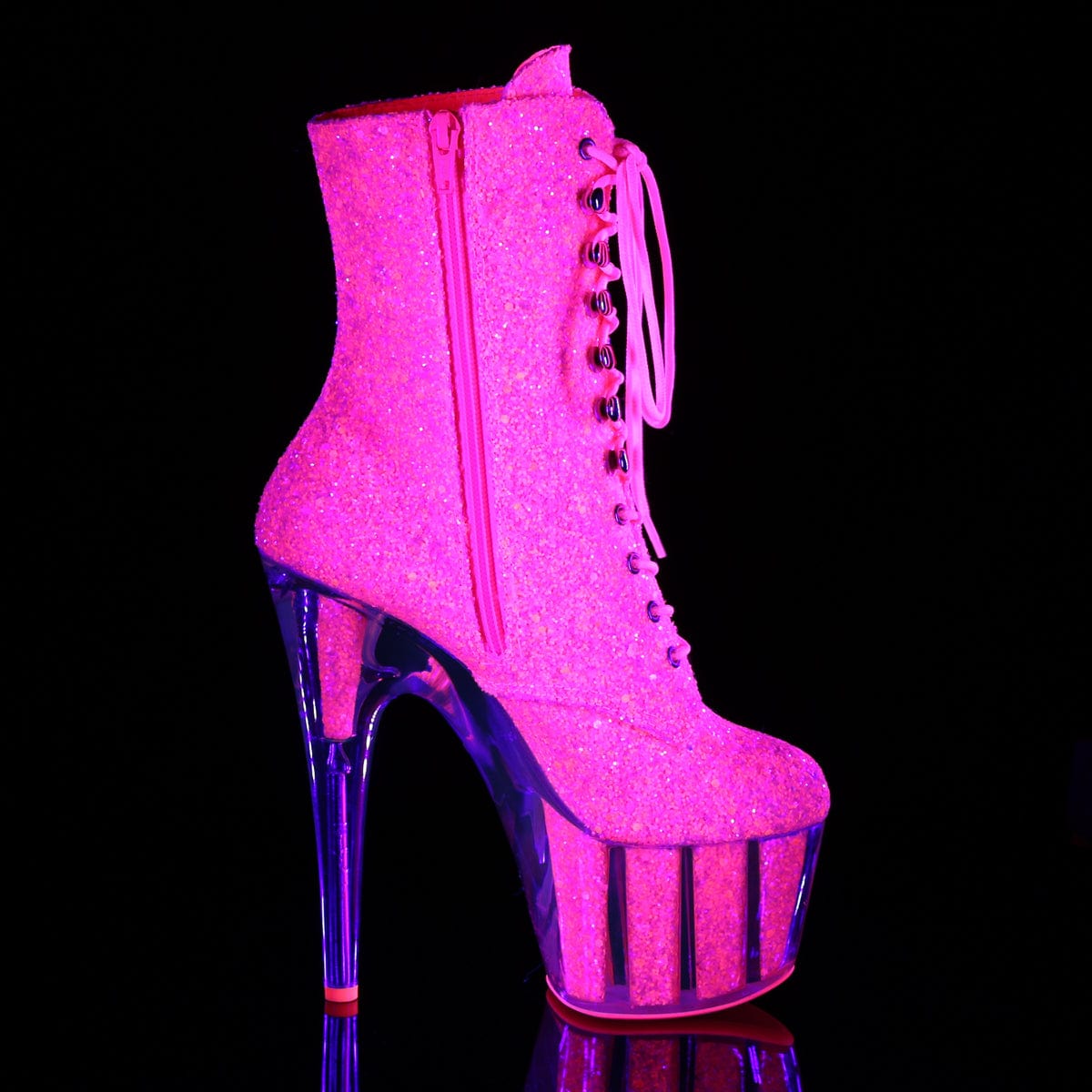 ADORE-1020G Neon Pink Glitter/Neon Pink Glitter Ankle Boot Pleaser US Size (Women's): 5
