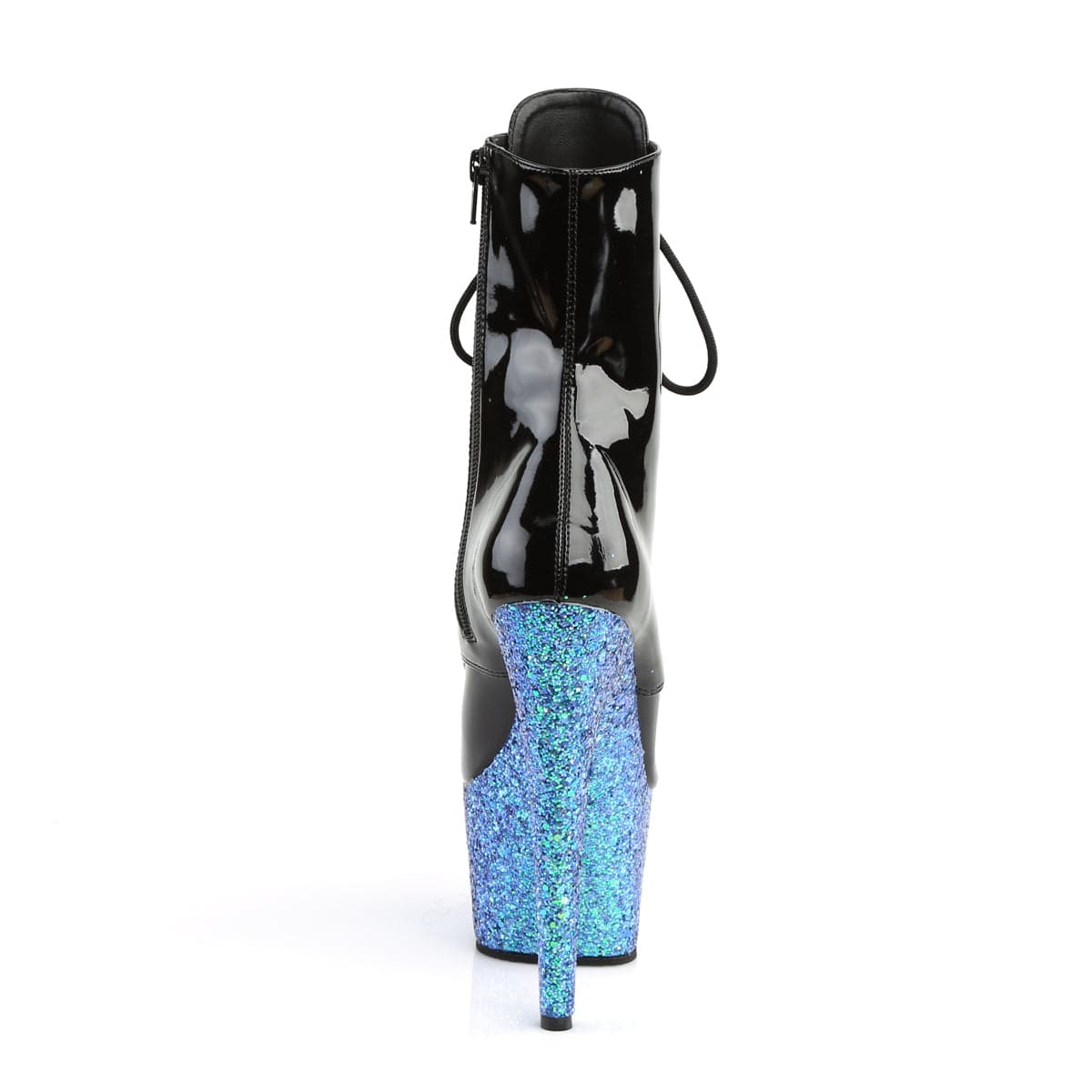 ADORE-1020LG Black Patent/Blue Multi Glitter Ankle Boot Pleaser US Size (Women's): 5