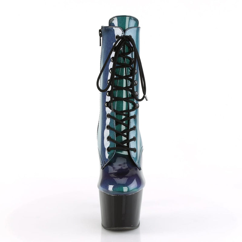 ADORE-1020SHG PurpLeather-Green/Black Ankle Boot Pleaser US Size (Women's): 5