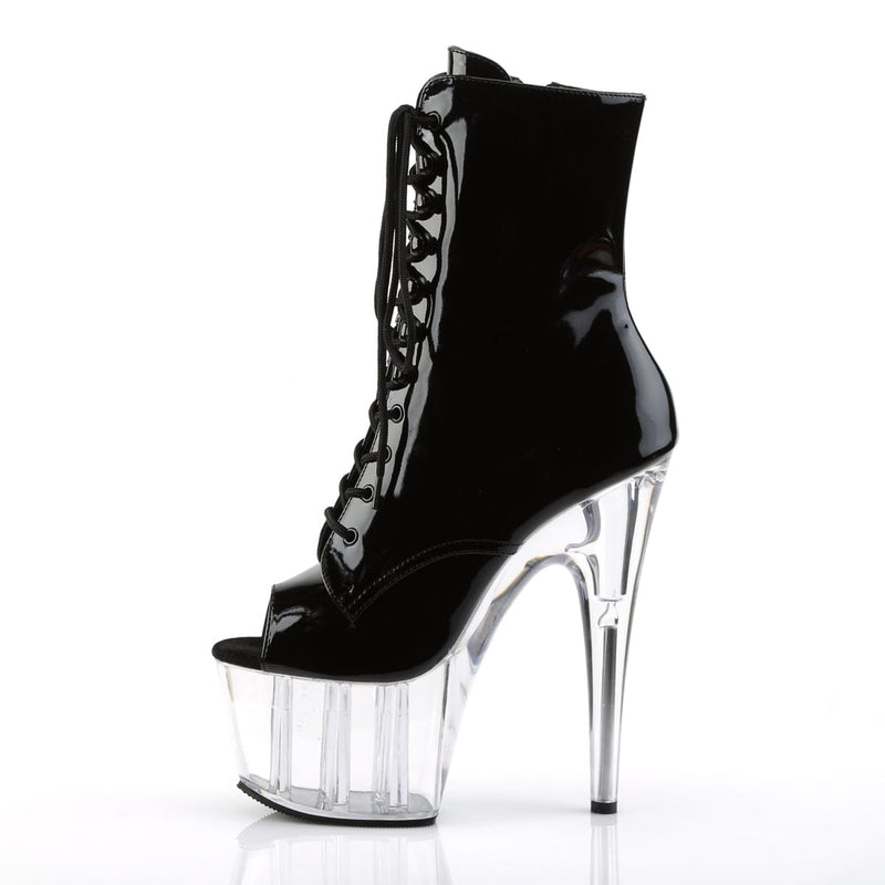 ADORE-1021 Black Patent/Clear Ankle Boot Pleaser US Size (Women's): 5