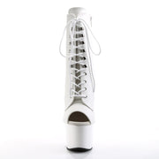 ADORE-1021 White Faux Leather/White Ankle Boot Pleaser US Size (Women's): 5