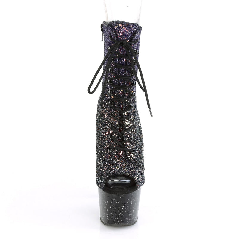 ADORE-1021OMBG Purple Multi Glitter/Black Ankle Boot Pleaser US Size (Women's): 5