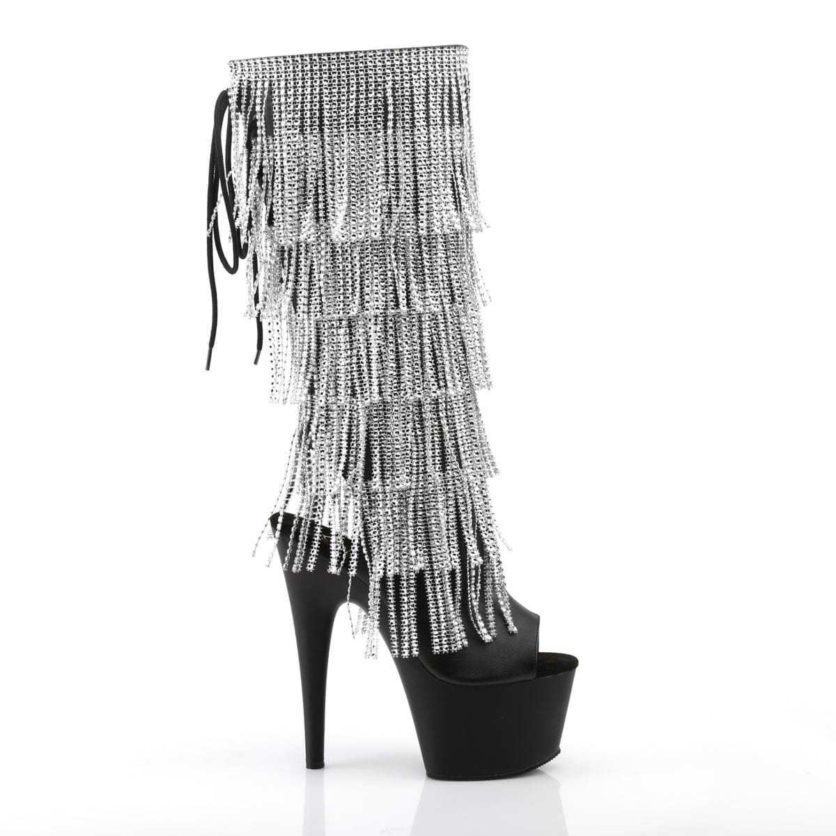 ADORE-2024RSF Black Stretch Faux Leather/Black Matte Knee Boot Pleaser US Size (Women's): 5