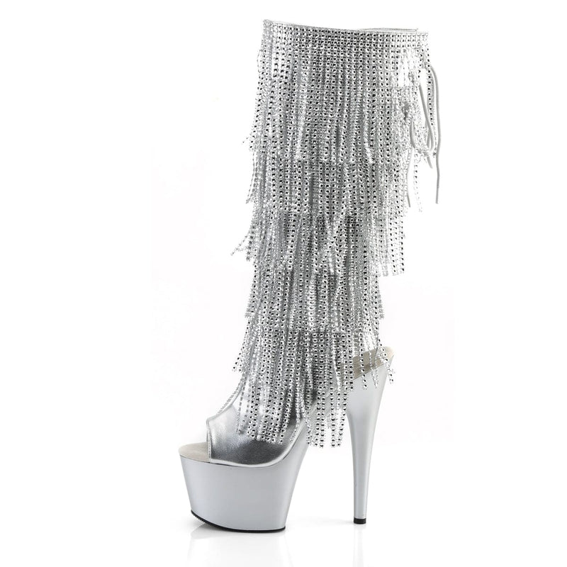 ADORE-2024RSF Silver Metallic Pu/Silver Matte Knee Boot Pleaser US Size (Women's): 5