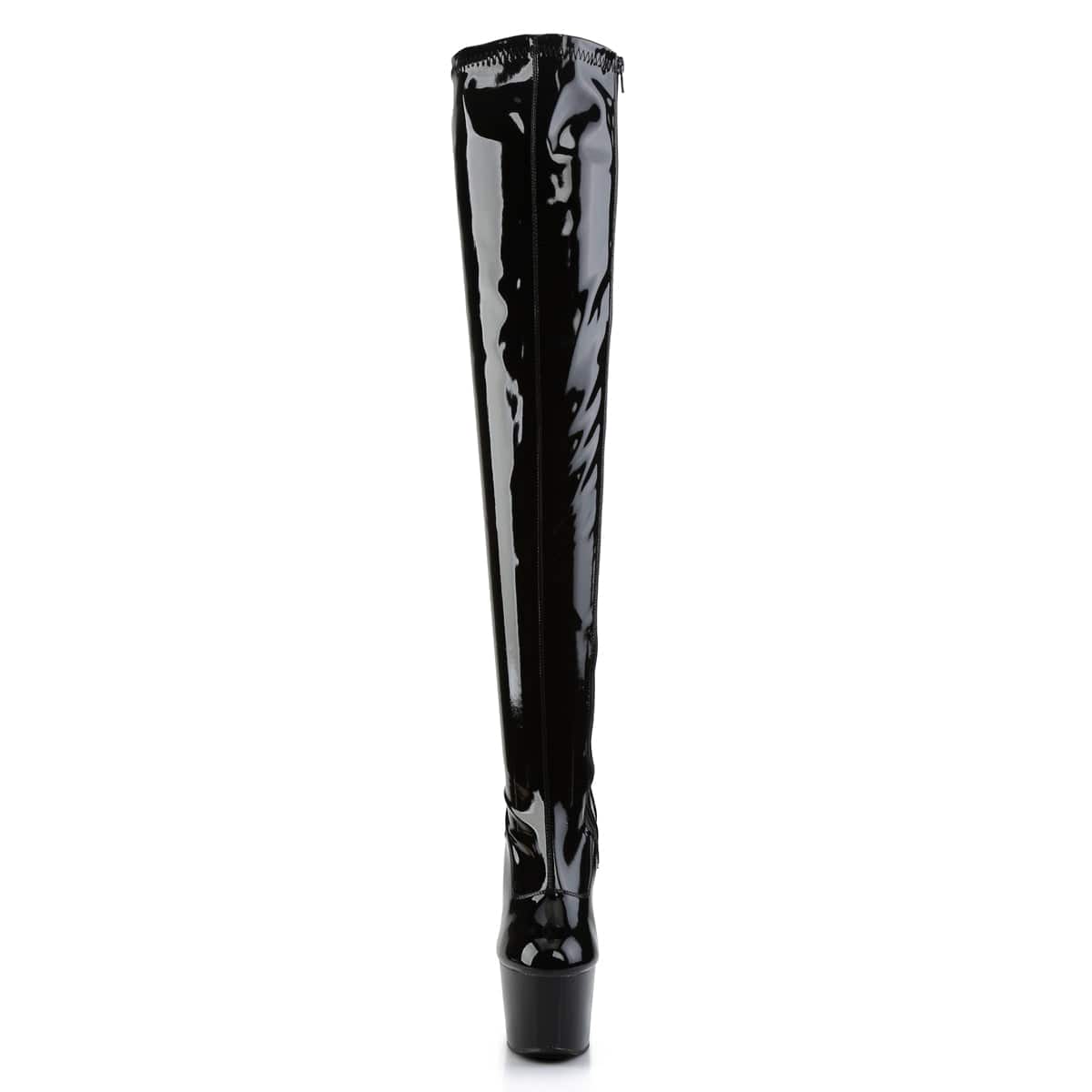 ADORE-3000 Black Stretch Patent/Black Thigh Boot Pleaser US Size (Women's): 5