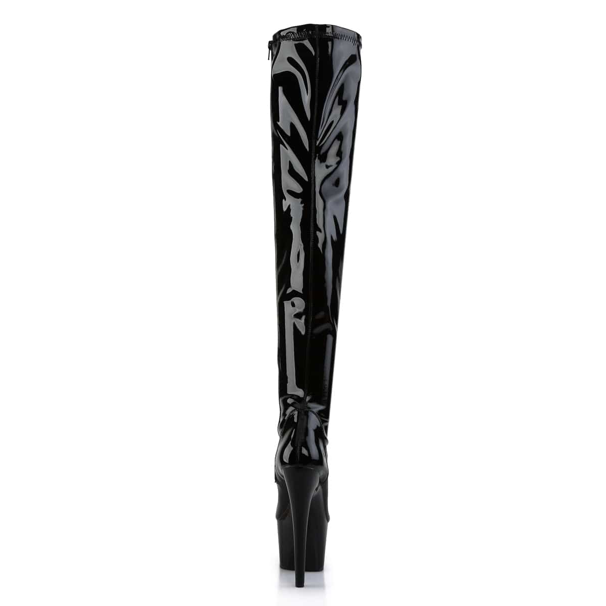 ADORE-3000 Black Stretch Patent/Black Thigh Boot Pleaser US Size (Women's): 5