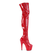 ADORE-3000 Red Stretch Patent/Red Thigh Boot Pleaser US Size (Women's): 5