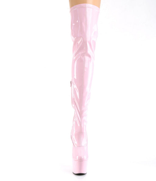 ADORE-3000HWR Baby Pink Stretch Hologram/Baby Pink Hologram Thigh Boot Pleaser US Size (Women's): 5