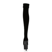 ADORE-3002 Black Stretch Velvet/Black Thigh Boot Pleaser US Size (Women's): 5