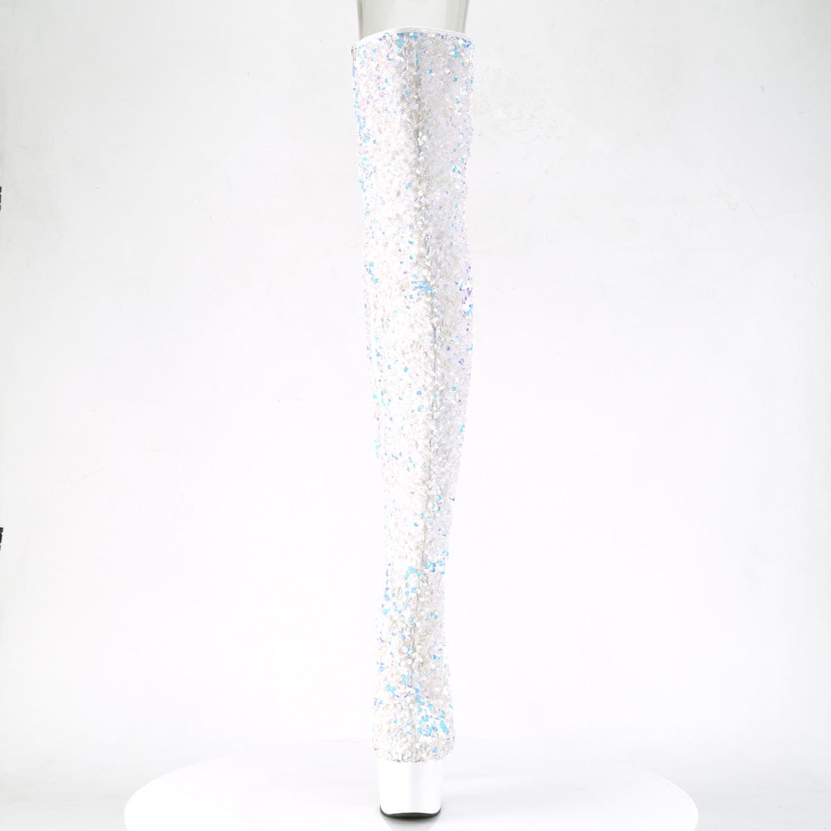 ADORE-3020 White Multi Sequins/White Boot Pleaser US Size (Women's): 5