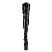 ADORE-3023 Black Stretch Patent/Black Thigh Boot Pleaser US Size (Women's): 6