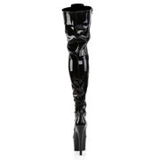 ADORE-3023 Black Stretch Patent/Black Thigh Boot Pleaser US Size (Women's): 6