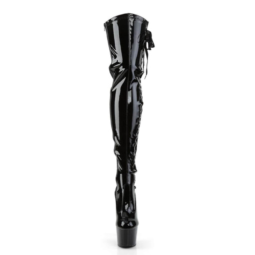 ADORE-3050 Black Stretch Patent/Black Thigh Boot Pleaser US Size (Women's): 5