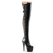 ADORE-3050 Black Stretch Patent/Black Thigh Boot Pleaser US Size (Women's): 5