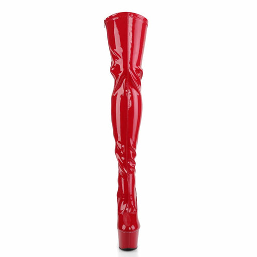 ADORE-3063 Red Stretch Patent/Red Thigh Boot Pleaser US Size (Women's): 5
