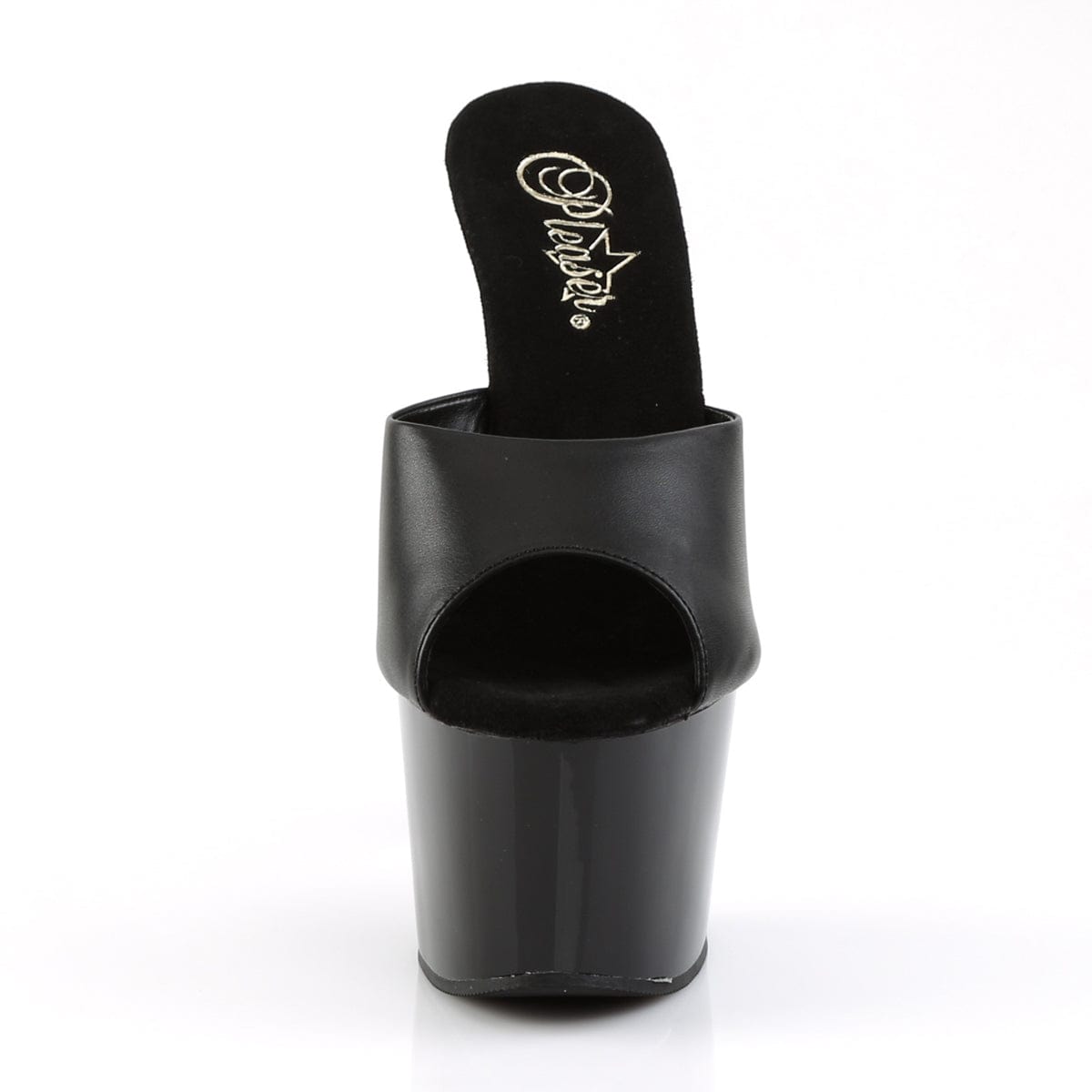 ADORE-701 Black Leather/ Black Slide Pleaser US Size (Women's): 5
