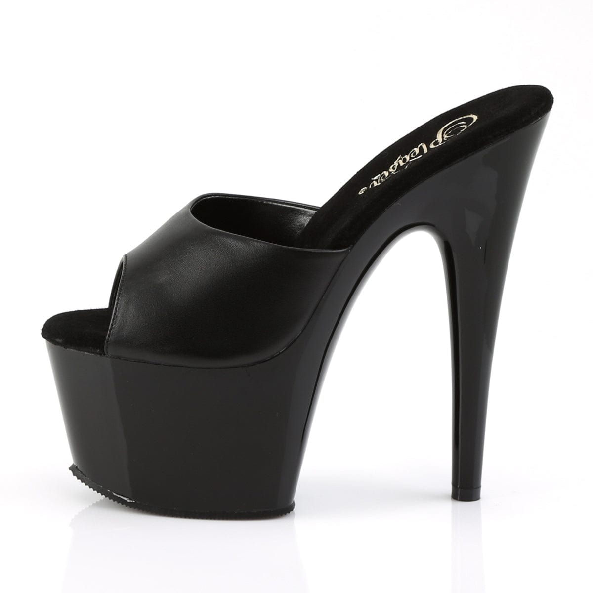 ADORE-701 Black Leather/ Black Slide Pleaser US Size (Women's): 5