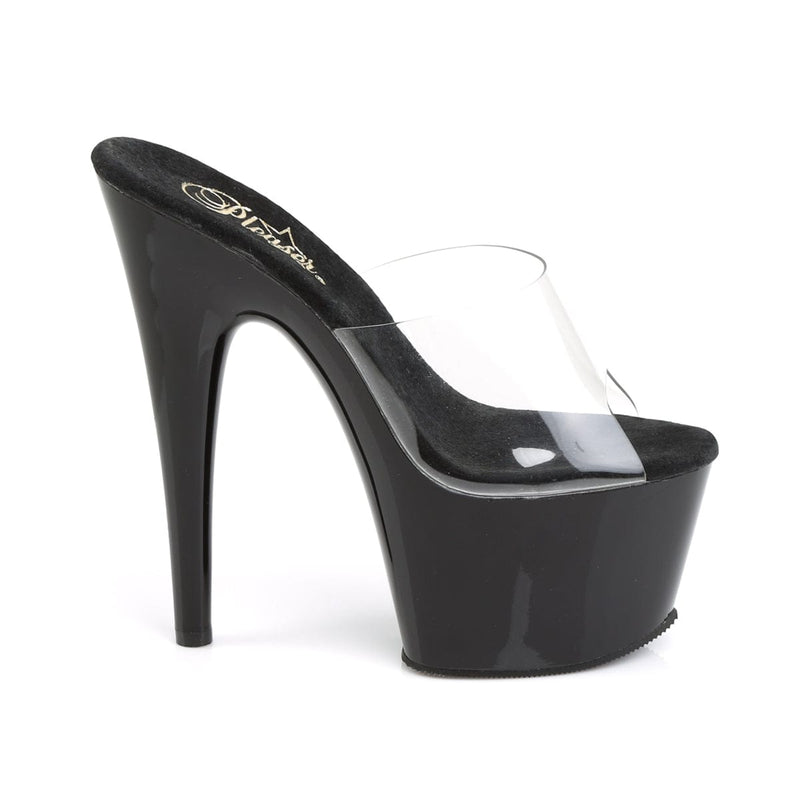 ADORE-701 Clear/Black Slide Pleaser US Size (Women's): 5