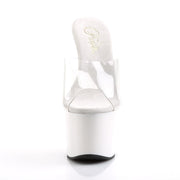 ADORE-701 Clear/White Slide Pleaser US Size (Women's): 5