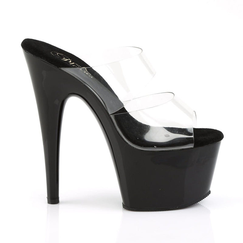 ADORE-702 Clear/Black Slide Pleaser US Size (Women's): 5