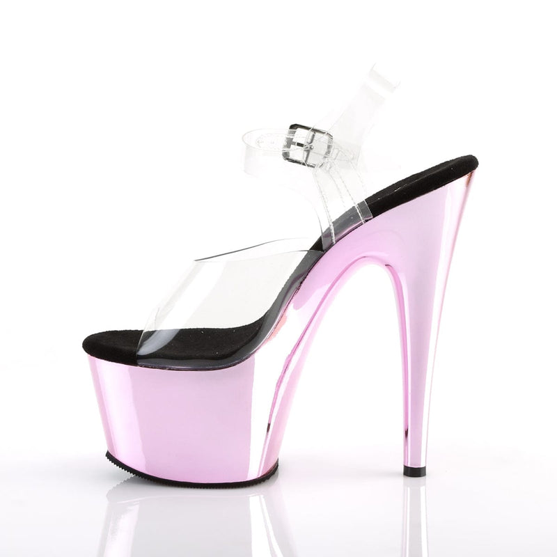 ADORE-708 Clear/Baby Pink Chrome Platform Sandal Pleaser US Size (Women's): 5